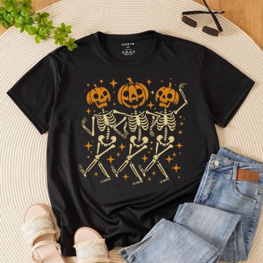 pompoenskeletshirt Tri-Blend shirt
