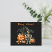 Pompoenskeletten Halloween Ansichtkaart Briefkaart (Staand voorkant)