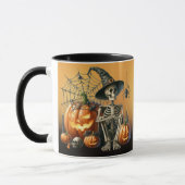 Pompoenskeletten Halloween Mok (Links)