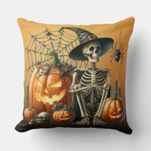 Pompoenskeletten Halloween Worpkussen Kussen
