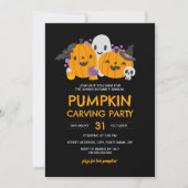 Pompoensnijden Halloween Feest Kaart (Voorkant)