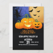 pompoensnijden halloweenfeest disco kaart (Voorkant)