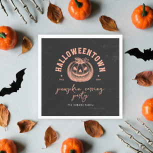 Pompoensnijden Oranje Zwart Halloween Feest Servet