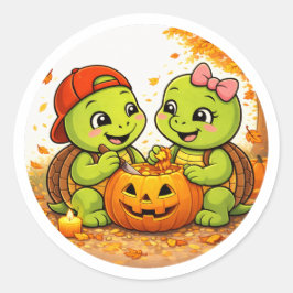 Pompoensnijden Ronde Sticker