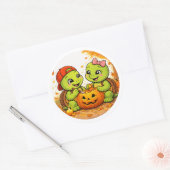 Pompoensnijden Ronde Sticker (Envelop)