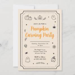 Pompoensnijfeest Halloween Doodles Kaart