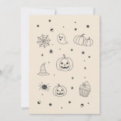 Pompoensnijfeest Halloween Doodles Kaart (Achterkant)