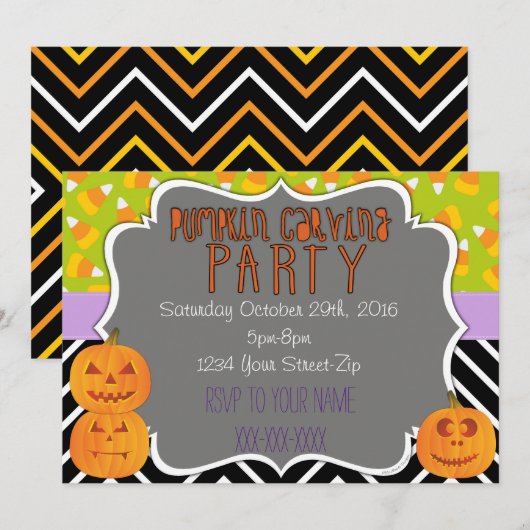 Pompoensnijfeest Kaart (Voorkant / Achterkant)