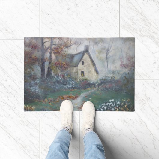"Pompoensoep - Een Engels Cottage" Deurmat (Binnen)
