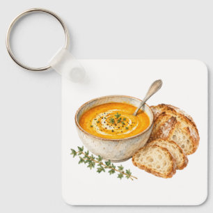 Pompoensoep en korstbrood sleutelhanger