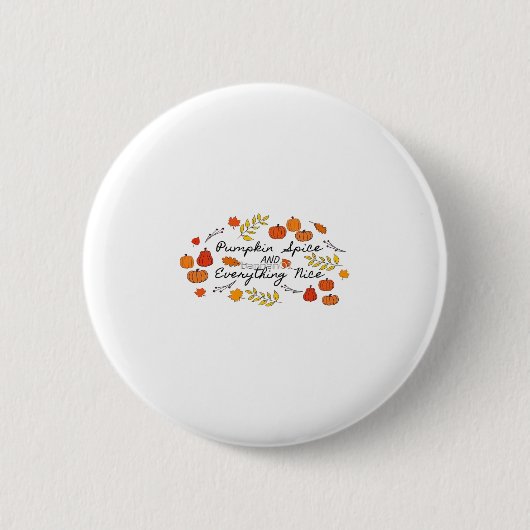 Pompoenspecerij en alles mooi - herfstbladeren ronde button 5,7 cm (Voorkant)