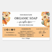 Pompoenspecerij Zelfgemaakte Zeep Label Rechthoek (Voorkant)