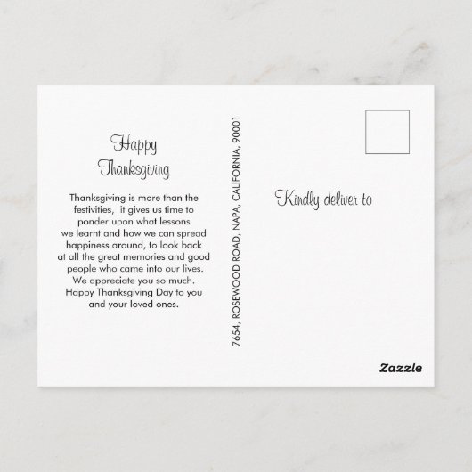 Pompoenspice & Alles-Thanksgiving kaart (Achterkant)