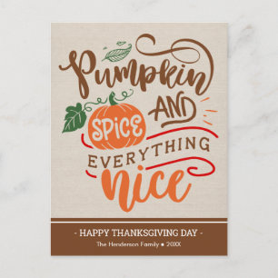 Pompoenspice & Alles-Thanksgiving kaart