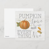Pompoenspice en alles wat leuk is feestdagenkaart (Voorkant / Achterkant)