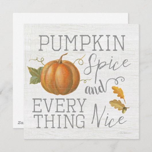 Pompoenspice en alles wat leuk is feestdagenkaart (Voorkant / Achterkant)
