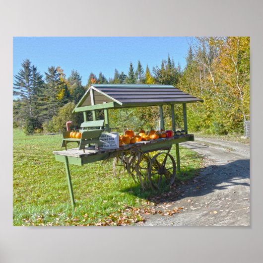 Pompoenstand in Vermont in de herfst Poster (Voorkant)