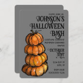 Pompoenstapel waterverf Uitnodiging (Voorkant / Achterkant)