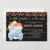 Pompoenstation op Herfst Baby shower Kaart (Voorkant)