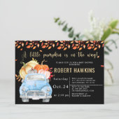 Pompoenstation op Herfst Baby shower Kaart (Staand voorkant)