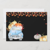 Pompoenstation op Herfst Baby shower Kaart (Achterkant)