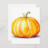 Pompoenstudie A bij Waterverven & Pen Feestdagenkaart (Voorkant / Achterkant)