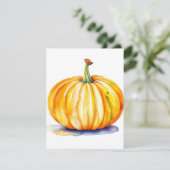 Pompoenstudie E bij Waterverven & Pen Feestdagenkaart (Staand voorkant)