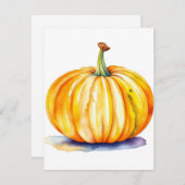Pompoenstudie E bij Waterverven & Pen Feestdagenkaart (Voorkant / Achterkant)
