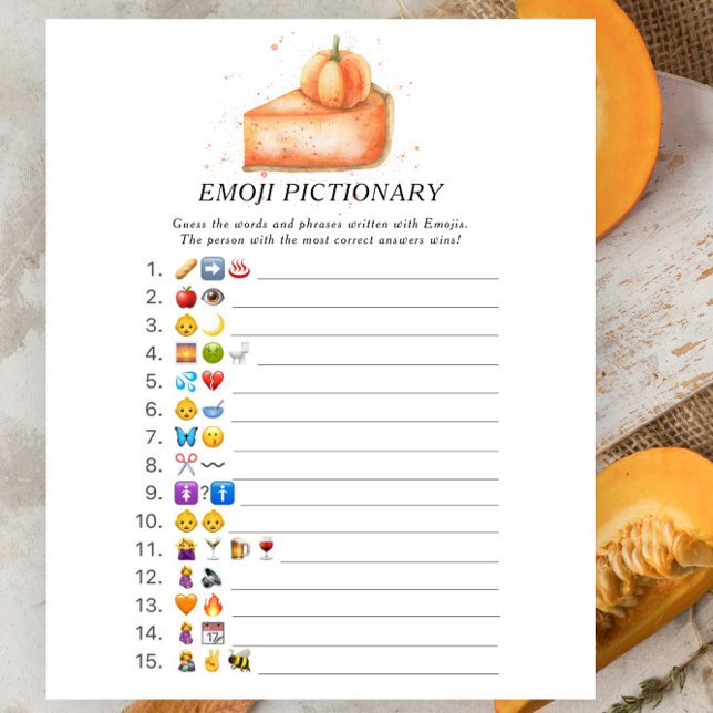 Pompoentaart baby shower Emoji pictionary spel (Creator heeft geüpload)
