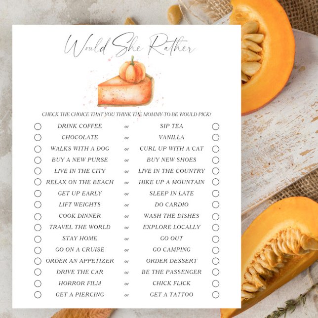 Pompoentaart baby shower Zou ze liever spel (Creator heeft geüpload)