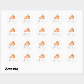 Pompoentaart babyshower bedankje ronde sticker (Vel)