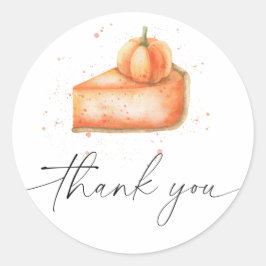 Pompoentaart babyshower bedankje  ronde sticker