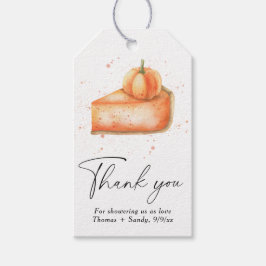 Pompoentaart - Bedankt Baby Shower Cadeaulabel