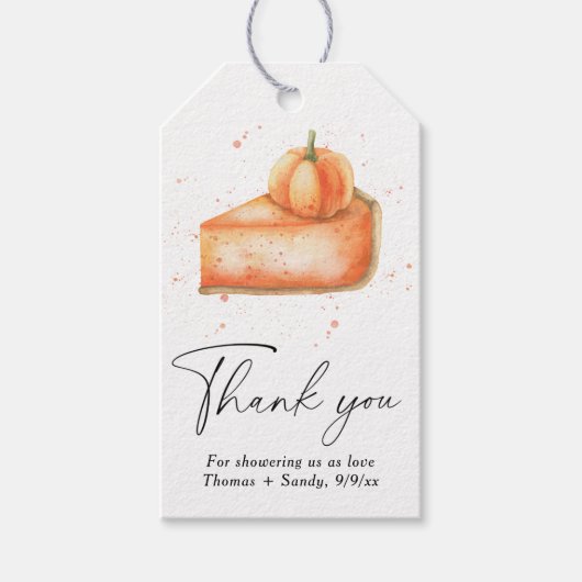 Pompoentaart - Bedankt Baby Shower Cadeaulabel (Voorkant)