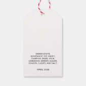 Pompoentaart cadeau label met  pompoen cadeaulabel (Achterkant)