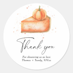 Pompoentaart - Dank u Baby shower Ronde Sticker