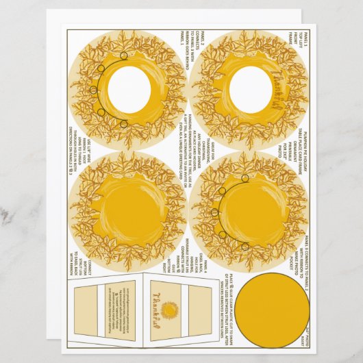 Pompoentaart Dankbaar Thanksgiving Tafel Kaart Lij (Voorkant / Achterkant)