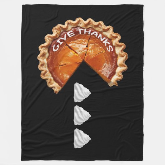 Pompoentaart eten slagroom werveling fleece deken (Voorkant)