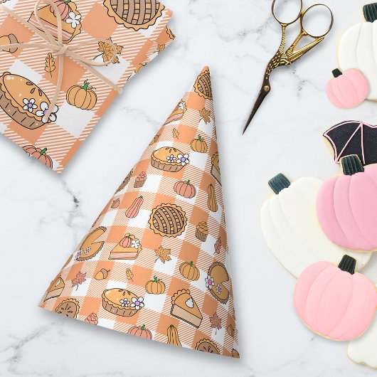 Pompoentaart Gingham Feesthoedjes
