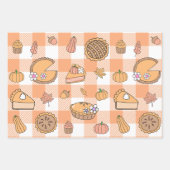 Pompoentaart Gingham Inpakpapier Vellen (Voorkant)