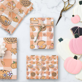 Pompoentaart Gingham Inpakpapier Vellen