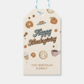 Pompoentaart Happy Thanksgiving Gift Labels Cadeaulabel (Voorkant)