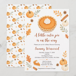 Pompoentaart Herfst Baby Shower Kaart