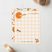 Pompoentaart Herfst Dankdag  Notitiekaartje (Voorkant / Achterkant in situ)