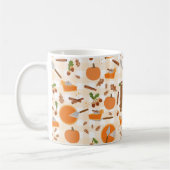 Pompoentaart Herfst Herfst Patroon Monogram Initia Koffiemok (Links)