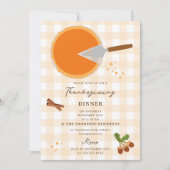 Pompoentaart Herfst Herfst Thanksgiving Uitnodigin Kaart (Voorkant)