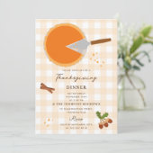 Pompoentaart Herfst Herfst Thanksgiving Uitnodigin Kaart (Staand voorkant)