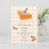 Pompoentaart Herfst Herfst Thanksgiving Uitnodigin Kaart (Staand voorkant)