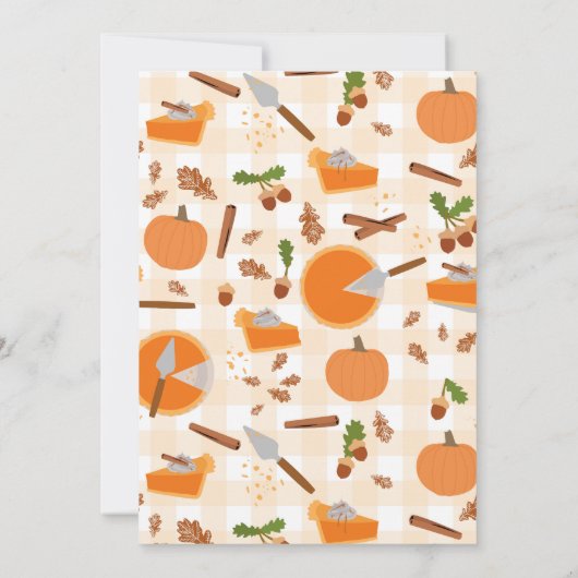Pompoentaart Herfst Herfst Thanksgiving Uitnodigin Kaart (Achterkant)