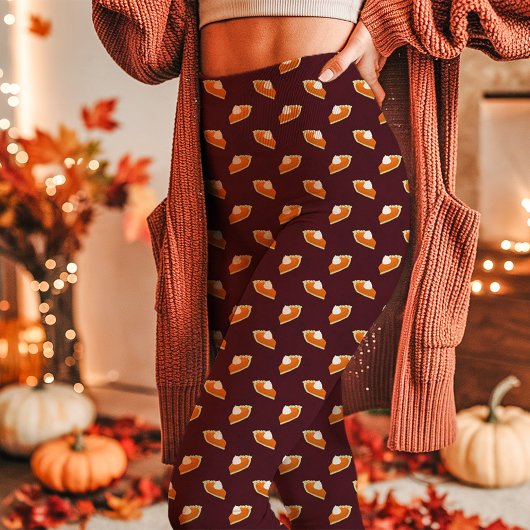 Pompoentaart Herfst Thanksgiving Bourgogne Leggings
